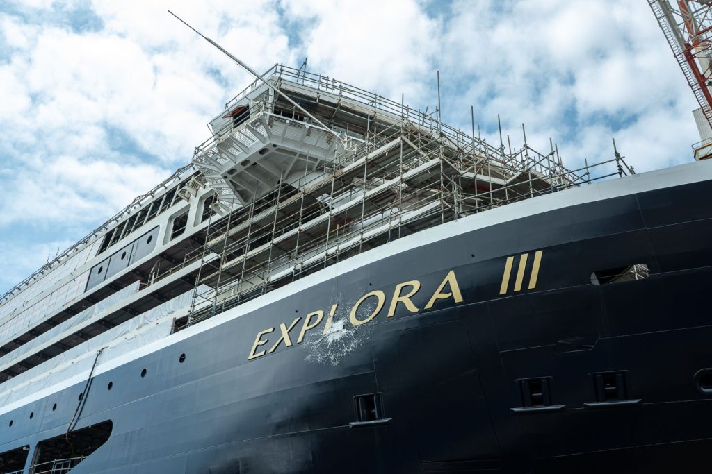 Explora Journeys celebrates milestones in Genoa with the EXPLORA III float-out