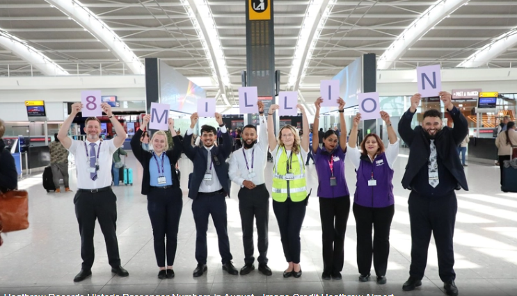 Heathrow Airport Surpasses 8 Million Passengers in August, Achieving Record-Breaking Traffic
